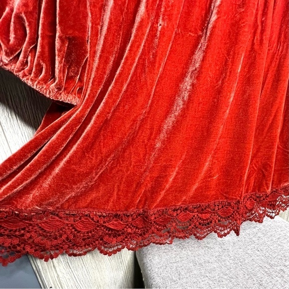 Rusttydustty Boho Velvet Lace Mini Dress - Picture 6 of 8